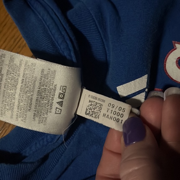 Adidas KANSAS JAYHAWKS Blue College Basketball 6th MAN T-SHIRT Size Mens Large - Picture 4 of 9